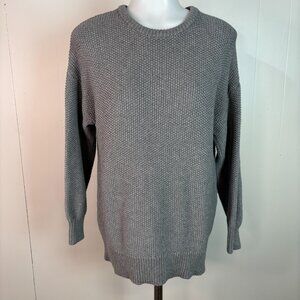 Old Navy Sweater Medium Gray Crew Neck 100% Cotton Long Sleeve Pullover Women's